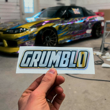 Grumblo Chrome Cut-out Sticker 15cm
