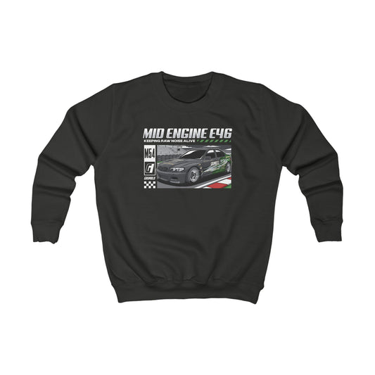 Mid Engine E46 | Kids Automotive Sweatshirt