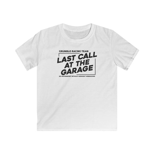 Last Call At The Garage | Kids Automotive T-shirt