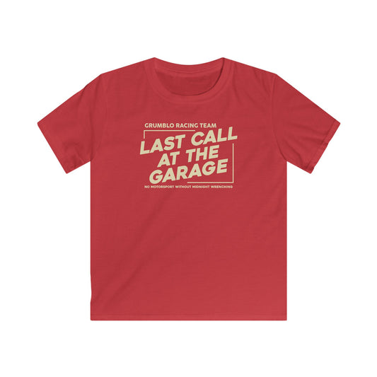 Last Call At The Garage | Kids Automotive T-shirt